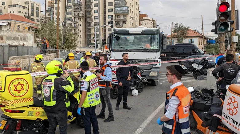 Scene of the accident in Jerusalem