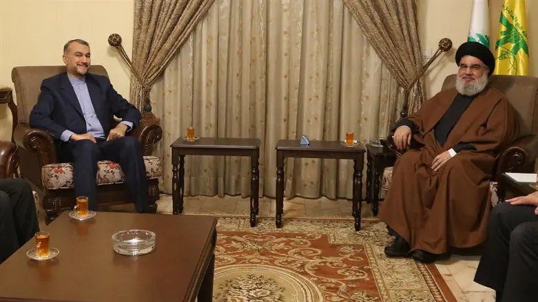 שר החוץ האיראני בפגישה עם מזכ"ל חיזבאללה