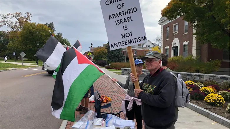 Pro-Palestinian protesters on the University of Vermont campus in Burlington 