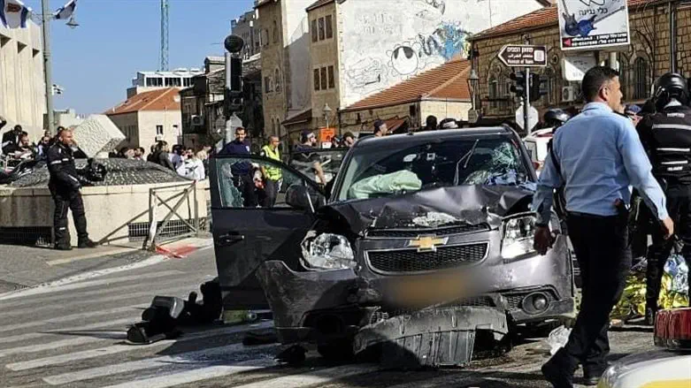 Scene of the ramming attack in Jerusalem