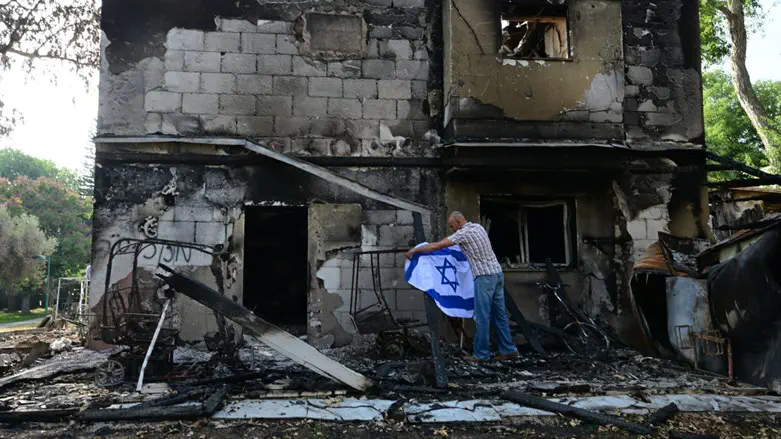 A burned home in Kibbutz Be'eri