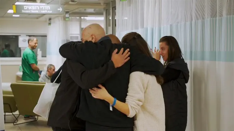 The hostages reuniting with their families