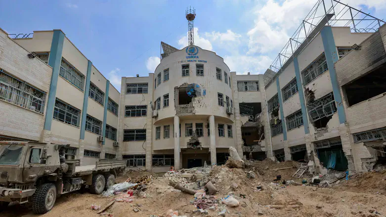 Ruins of UNRWA facility in Gaza