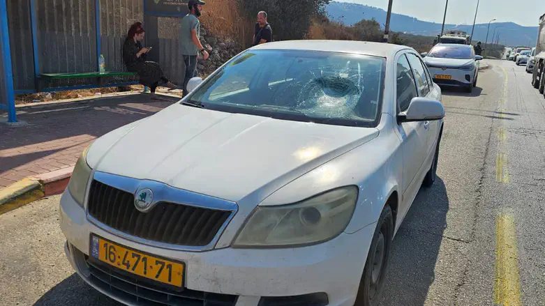 Vehicle hit by rocks