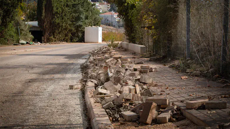 Missile damage in northern Israel