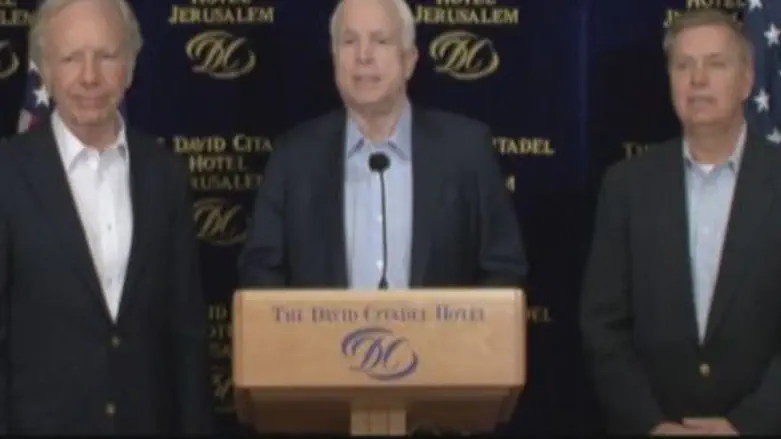Senators McCain Lieberman &amp; Graham in Isr