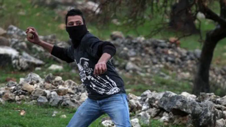Stone Throwing at Bilin Protest