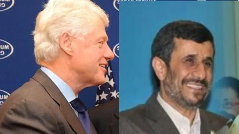 Bill Clinton and Mahmoud Ahmadinejad