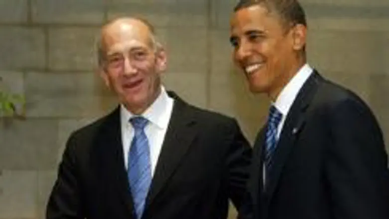 Olmert and Obama in 2008