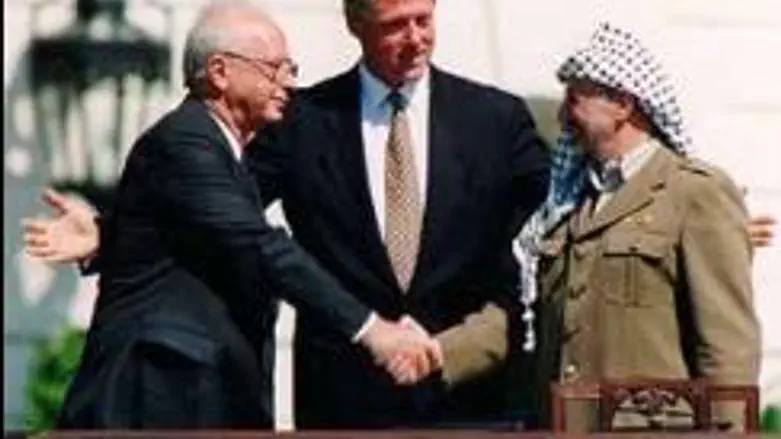 Rabin, Bill Clinton and Arafat