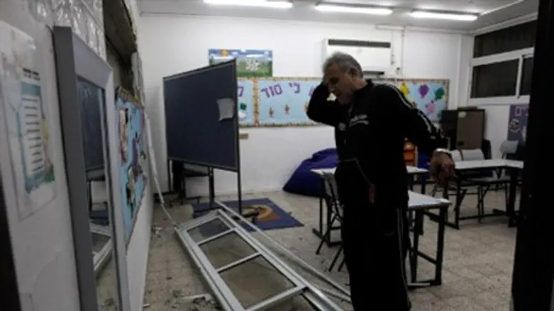 Rocket damage at Ashdod school / archive