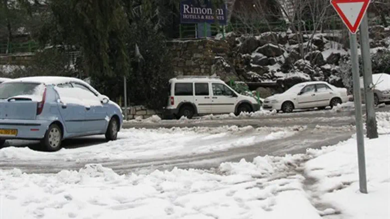 Snow at the foot of the Hermon