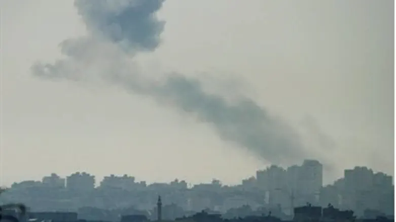 Gaza, seen from near Ashkelon after IDF hit