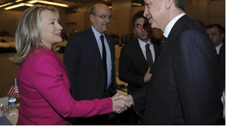US Secy Hillary Clinton, Turkish PM Recep Tay