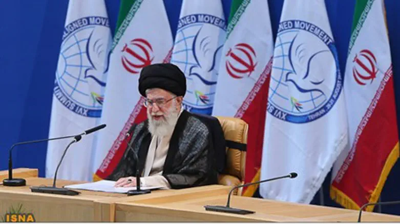 Khamenei speaks during the summit of the Non-