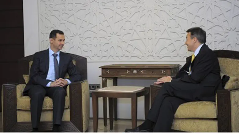 Assad meets ICRC President Peter Maurer in Da