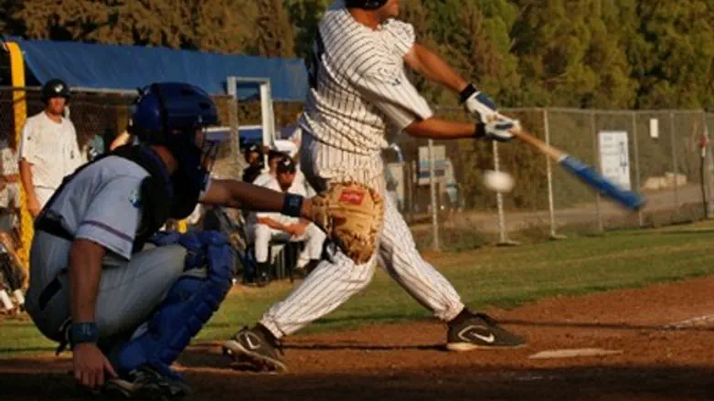 Strike One! Israel baseball player, 2007.