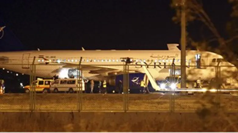 המטוס הסורי שאולץ לנחות בטורקיה