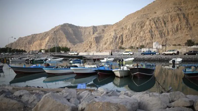 Boats docked at the Omani port of Khasab