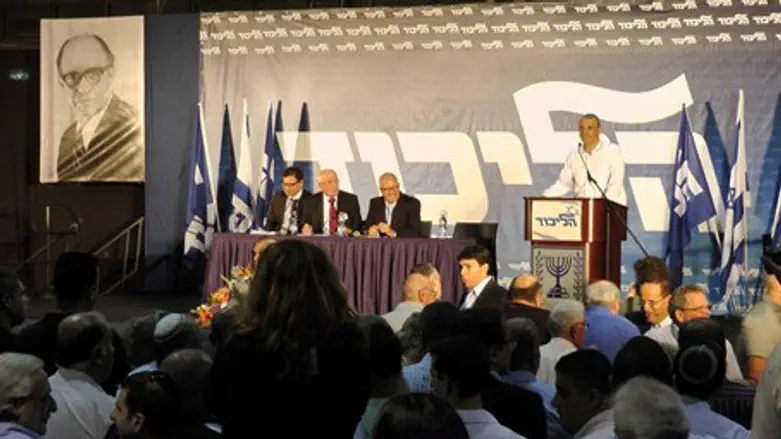 Likud members at their election season openin