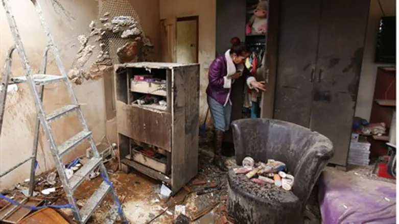 A home in Sderot damaged by a rocket