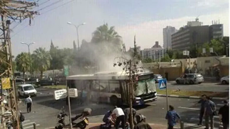 Scene of bus attack in Tel Aviv