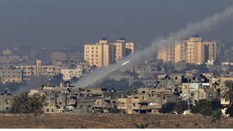 Rocket launch from cvilian area in Gaza