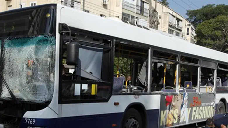 The bombed Tel Aviv bus