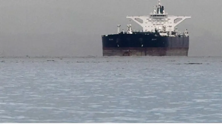 Iranian crude oil supertanker "Delvar" is see