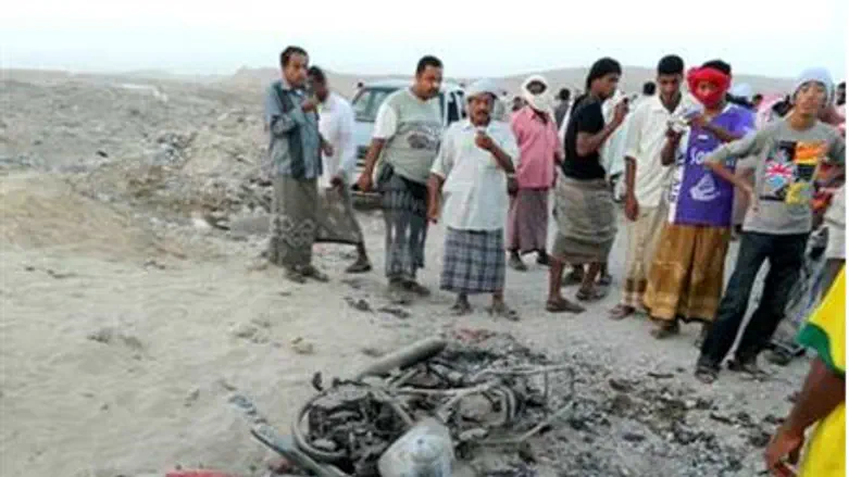 Motorcycle hit in drone strike in Yemen