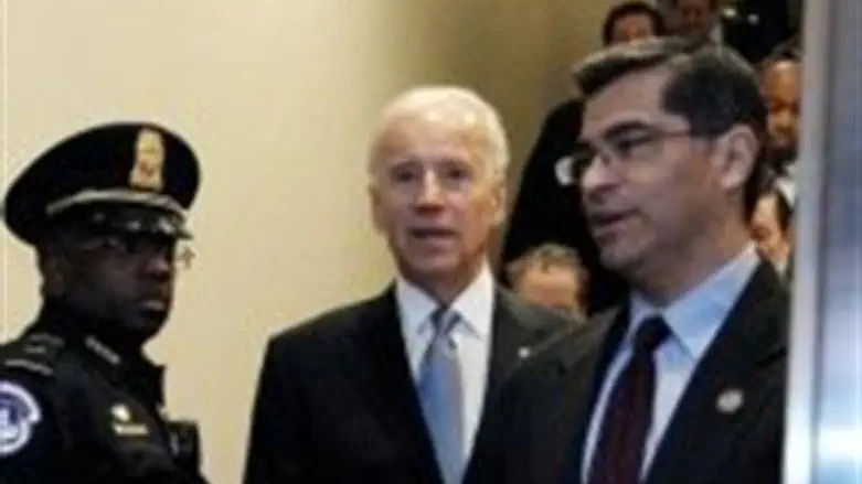 US Vice President Joe Biden arrives with Rep.