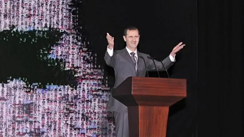 Syria's President Bashar al-Assad speaks at t