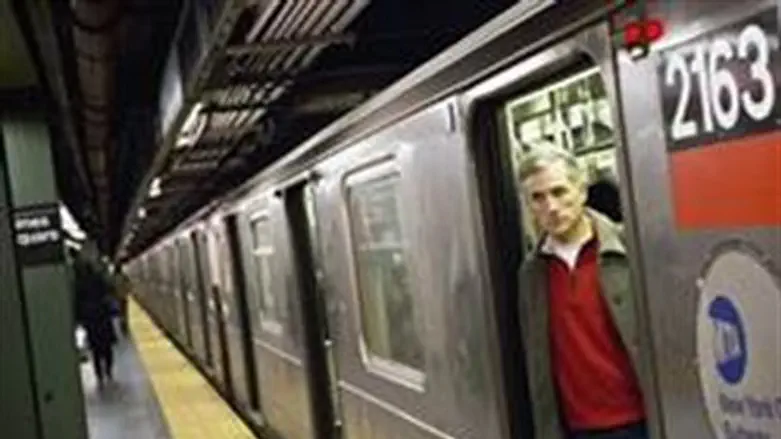 man aboard NY city subway 
