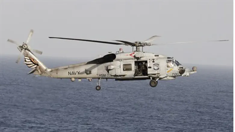 US military helicopter over Strait of Hormuz