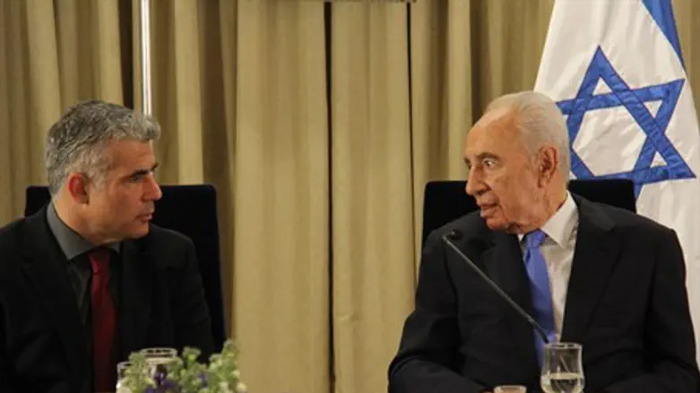 Yair Lapid and President Shimon Peres