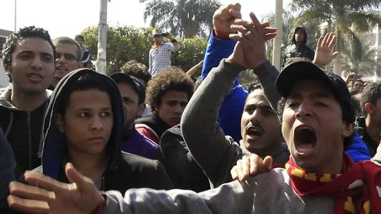 demonstrators in Cairo