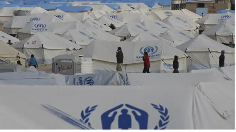 Za'atri tent city for Syrian refugees in Jord