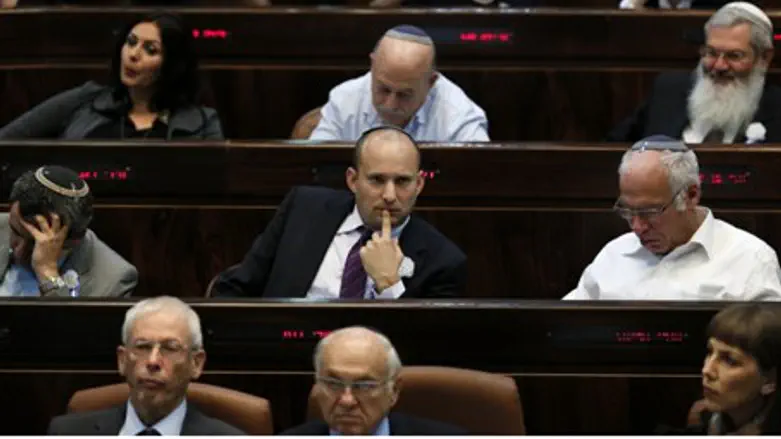 MK Bennett in the Knesset plenum.