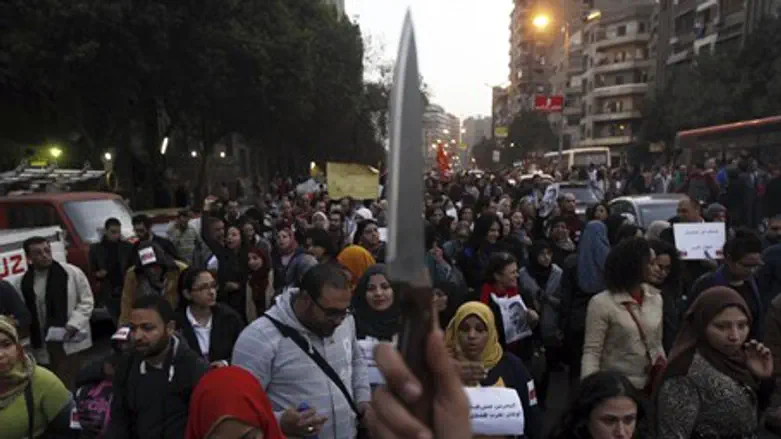 Egyptian women protest sexual assault at demo