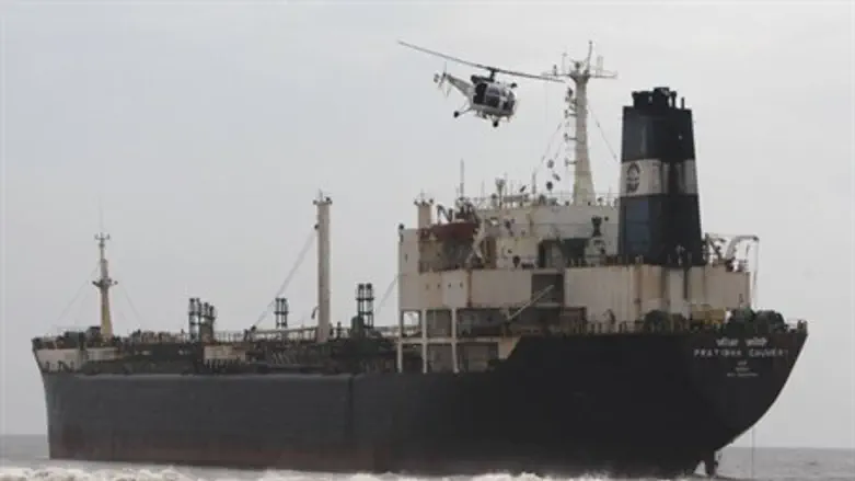 oil tanker ship sails off the coast in Chenna