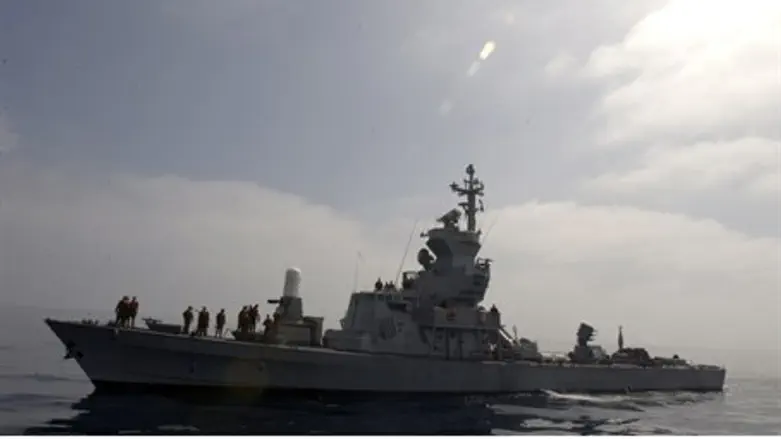 An IDF navy Missile Boat armed with anti-ship