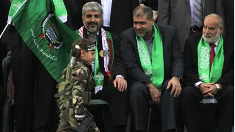 Халид Машаль на параде сторонников ХАМАС
