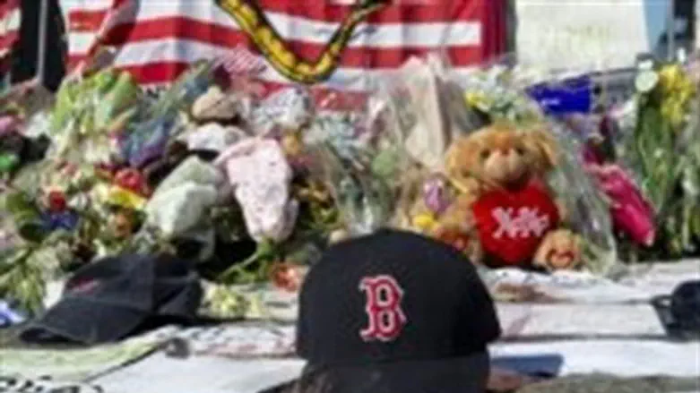 makeshift memorial for Boston Marathon attack