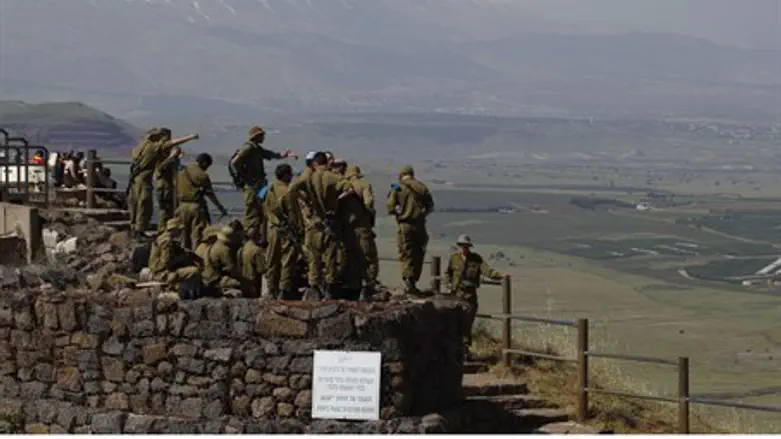 IDF soldiers on Golan Heights (file)