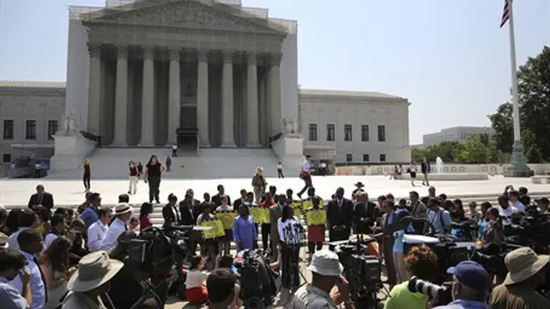 activists outside US Supreme Court