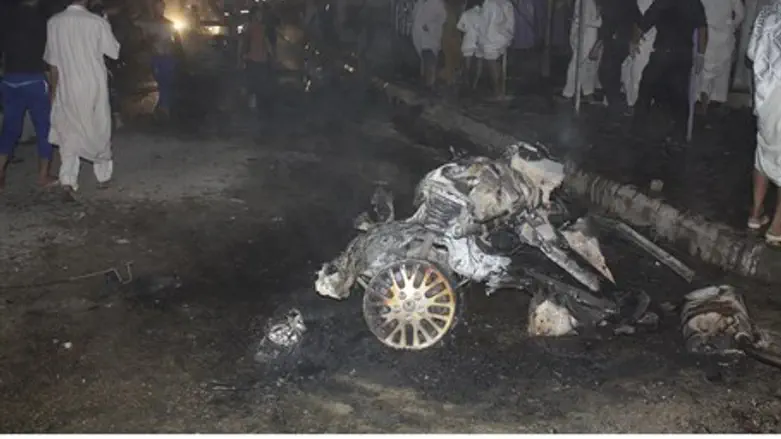 Site of a car bomb attack in Nasiriyah city, 