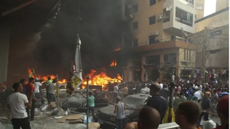Место взрыва в Дахии (Бейрут, Ливан)