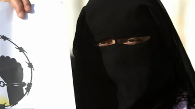 Salafi Muslim woman in burqa