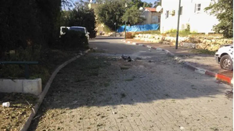 Site of Katyusha attack in northern Israel