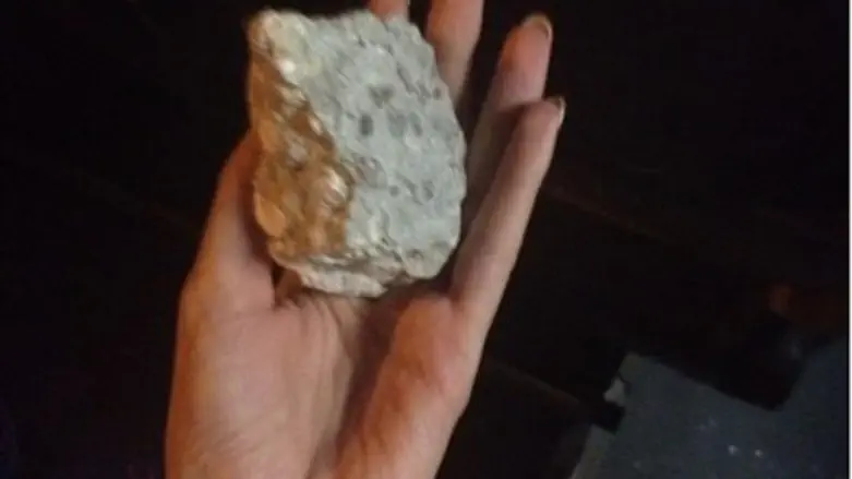 One of the rocks thrown at the bus